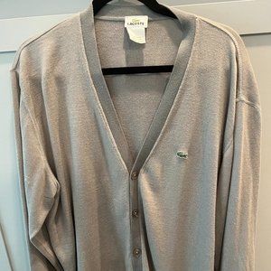 Lacoste Cardigan, Size 7 (XXL), Gray color